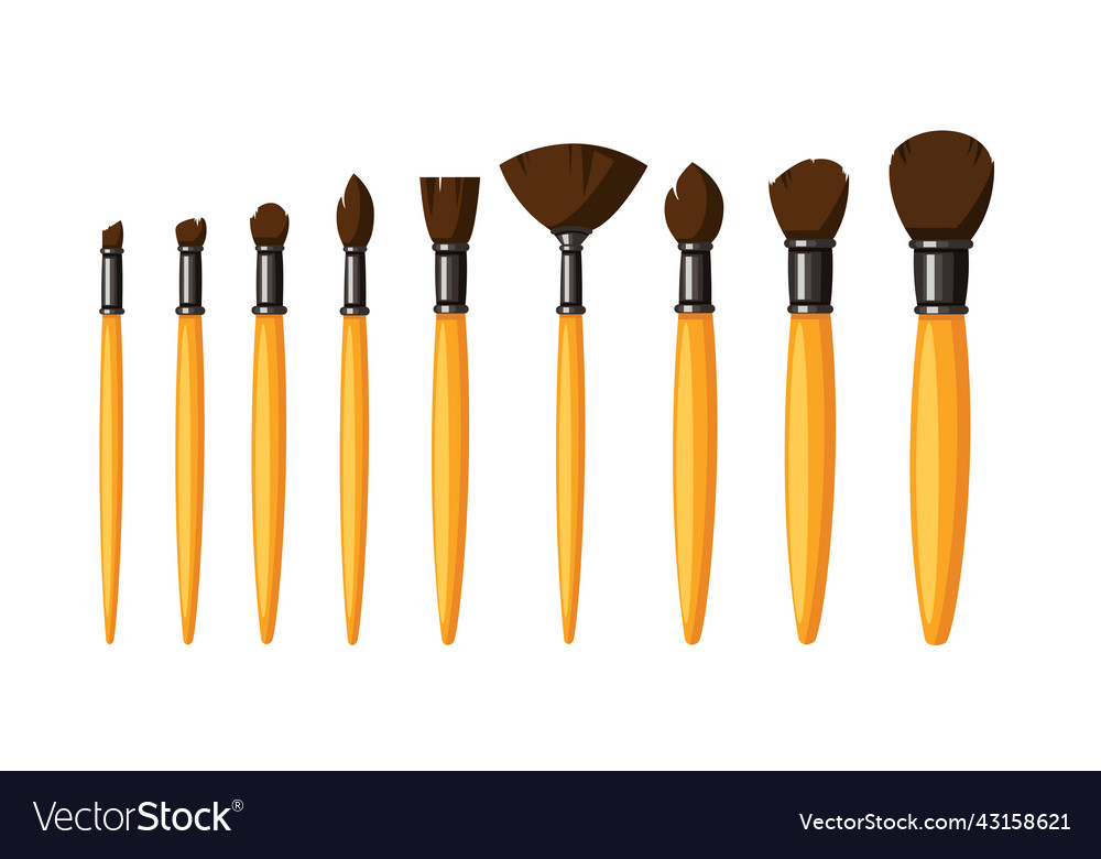 Set Of Make Up Brushes Isolated Royalty Free Vector Image