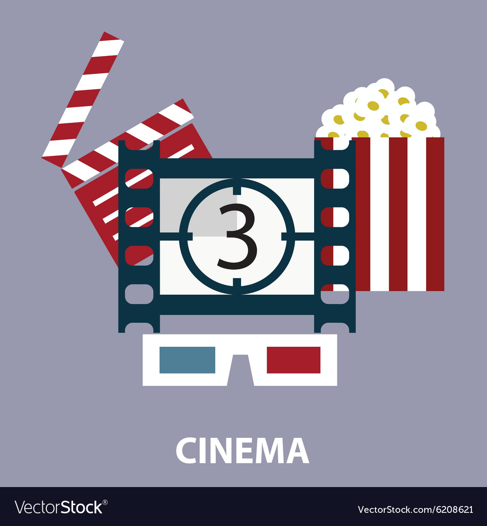 Set of movie design elements and cinema icons Vector Image