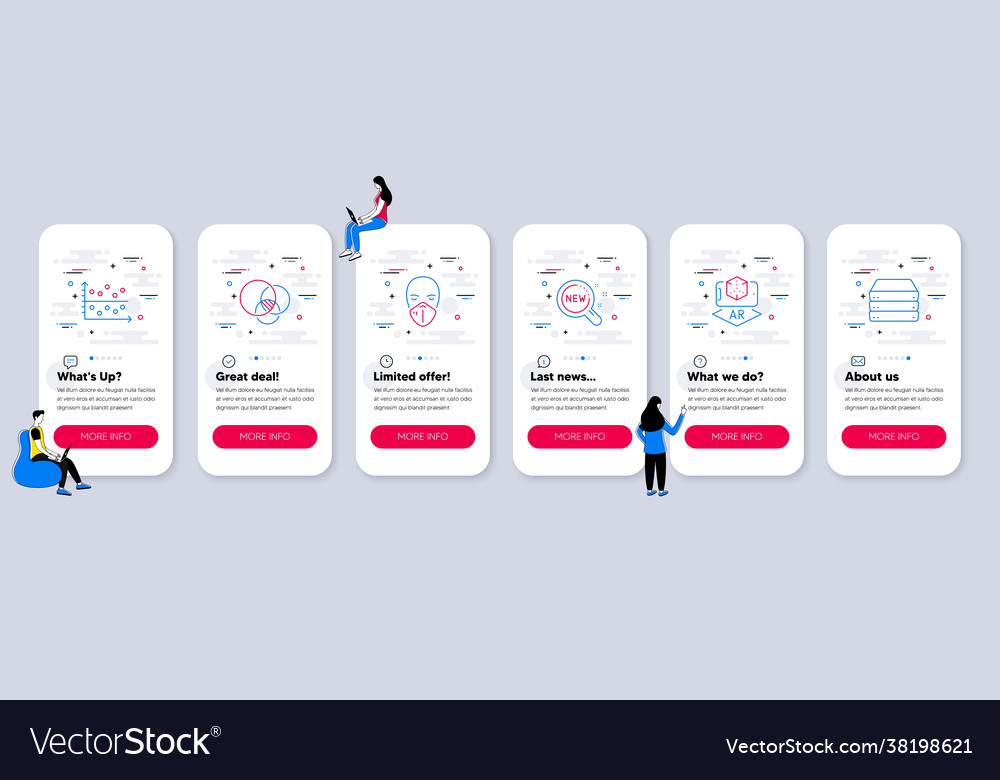 Set science icons such as augmented reality