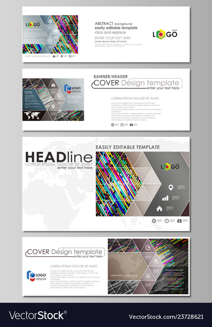 Social Media And Email Headers Set Modern Banners Vector Image