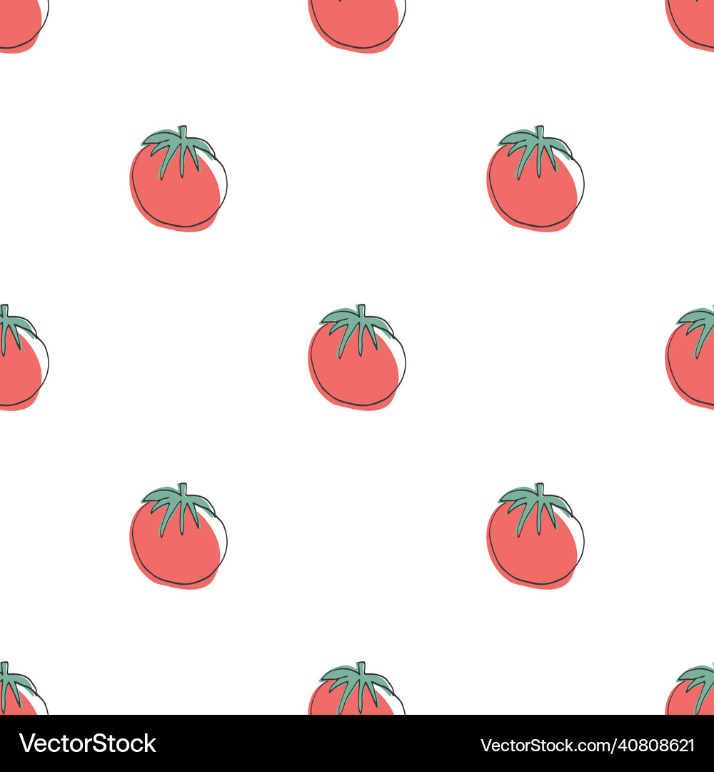 Tomato vegetables seamless pattern vegetarian Vector Image