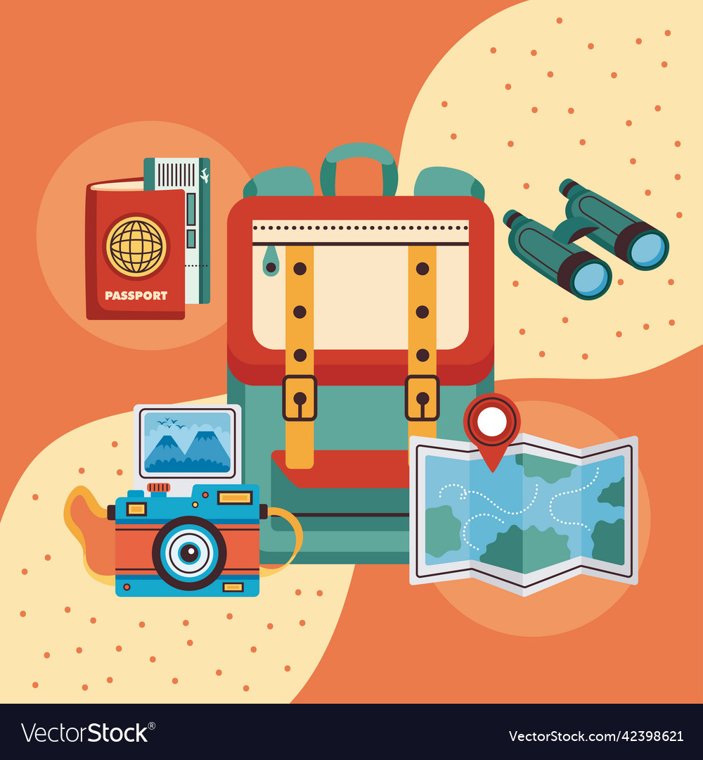 travel-bag-with-accessories-royalty-free-vector-image