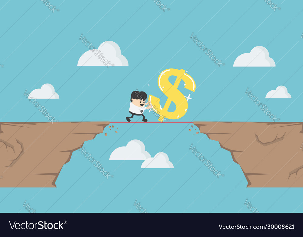 Junge Unternehmer sind treiben Dollar Symbol vector image Junge Unternehmer sind treiben Dollar Symbol