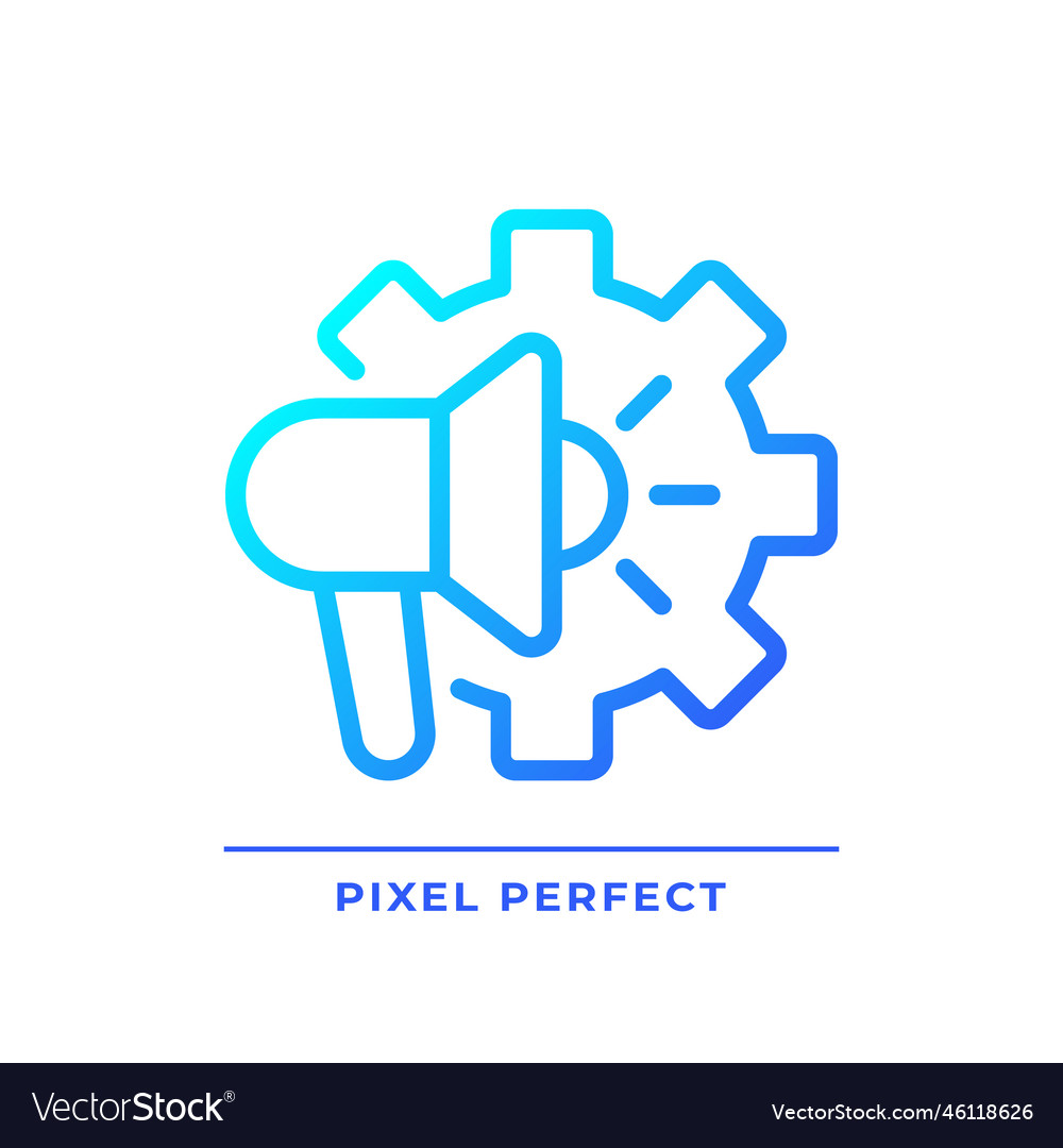 Ad settings pixel perfect gradient linear icon vector image Ad settings pixel perfect gradient linear icon