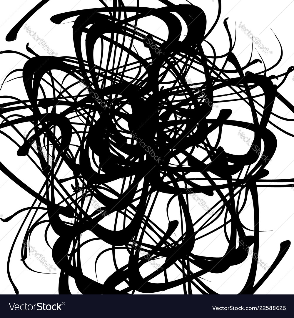 Chaotic random curved lines abstract artistic vector image Chaotic random curved lines abstract artistic