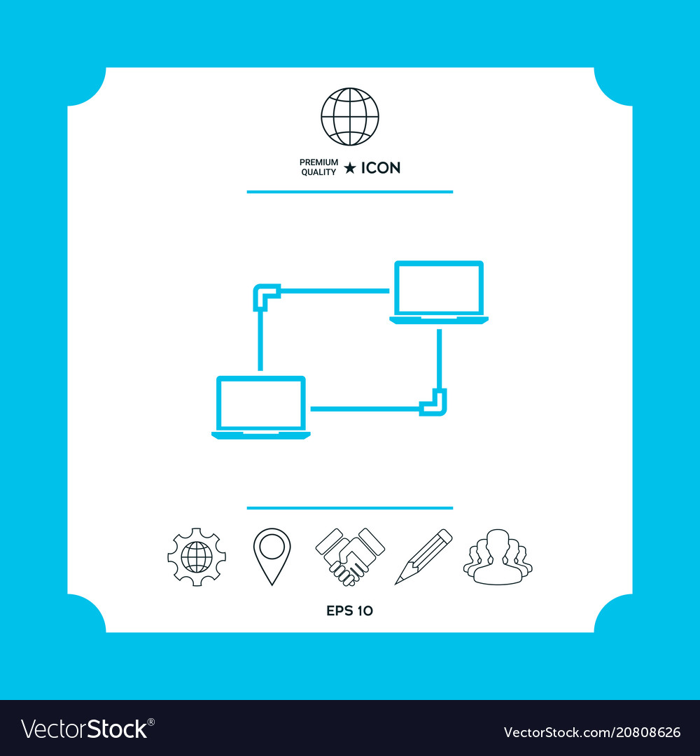 Computer network data exchange transfer concept vector image Computer network data exchange transfer concept