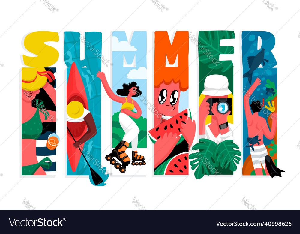 Concept of summer with set elements