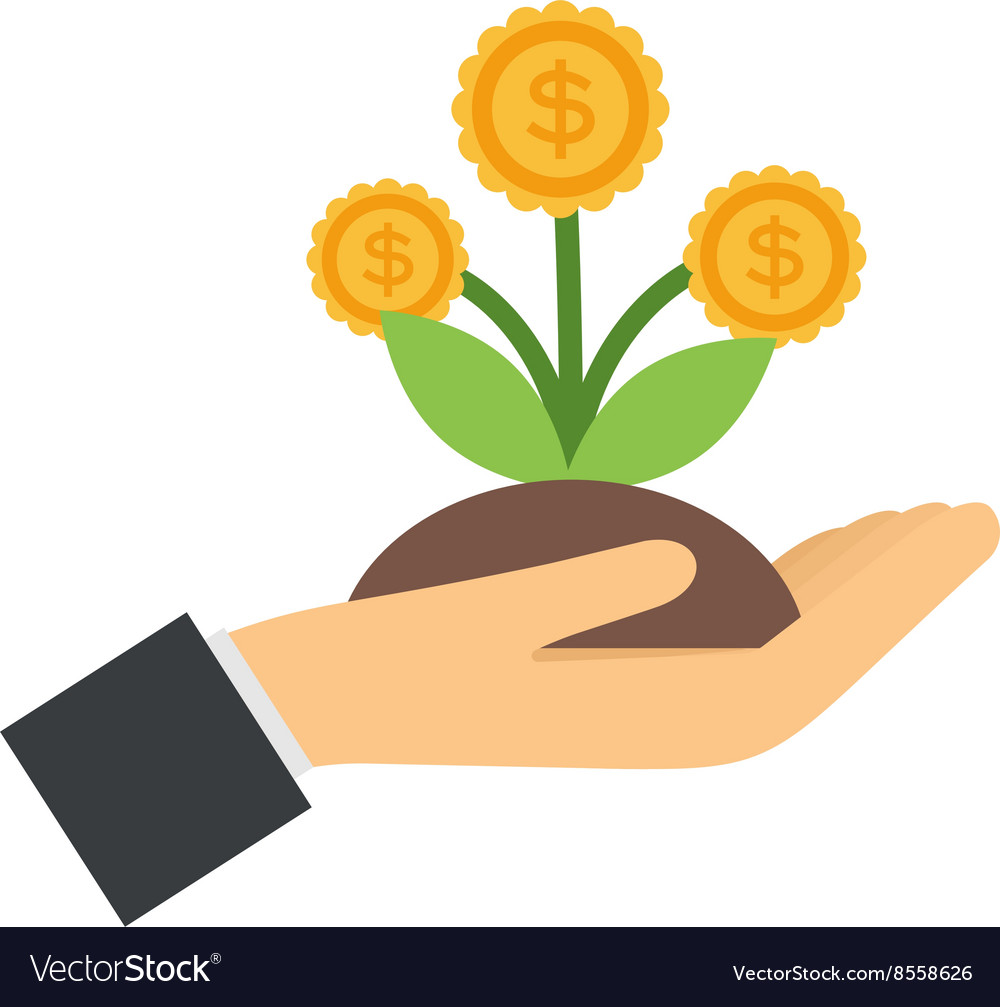 Flat icons design money flower dollar sign