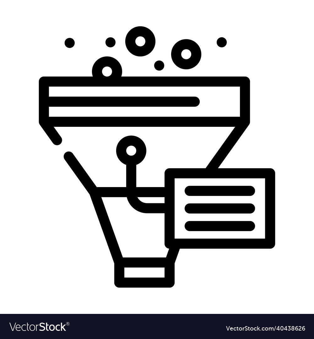 Funnel filter data science line icon vector image Funnel filter data science line icon