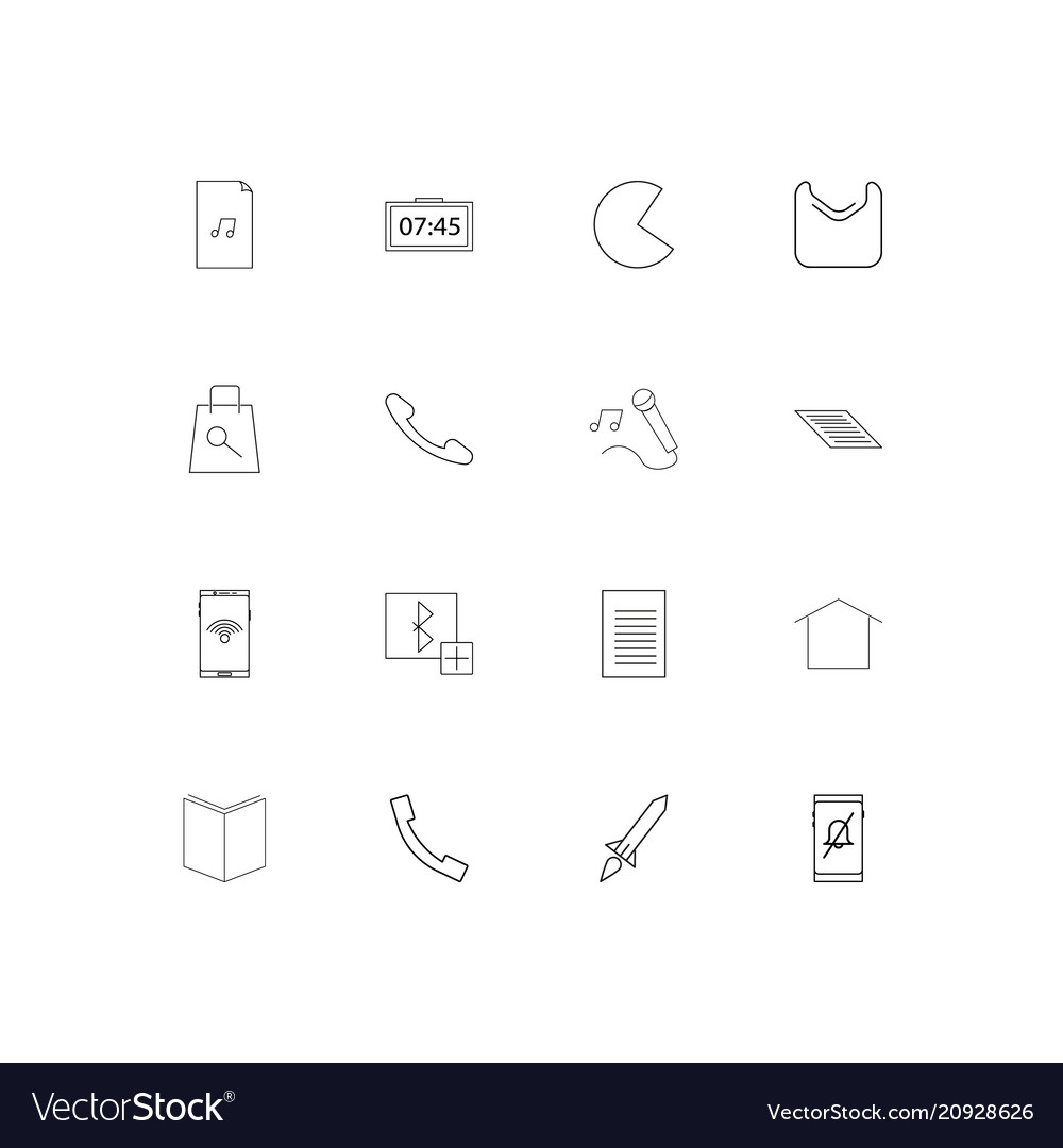 Internet of things linear thin icons set outlined