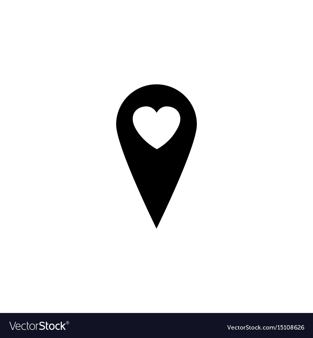 Map pointer with heart solid icon