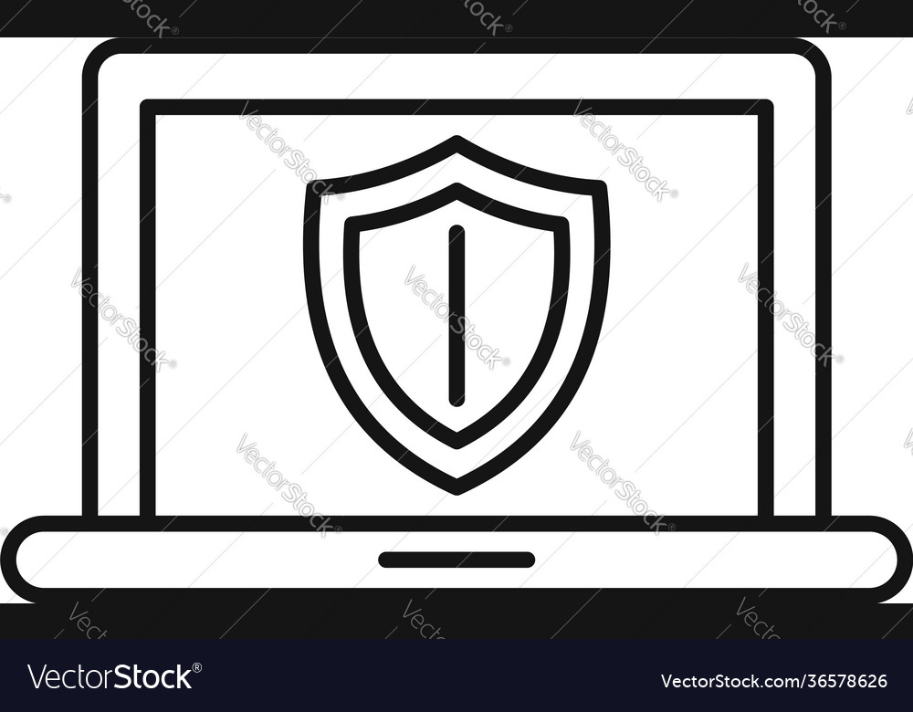 Online sales protection icon outline style Vector Image