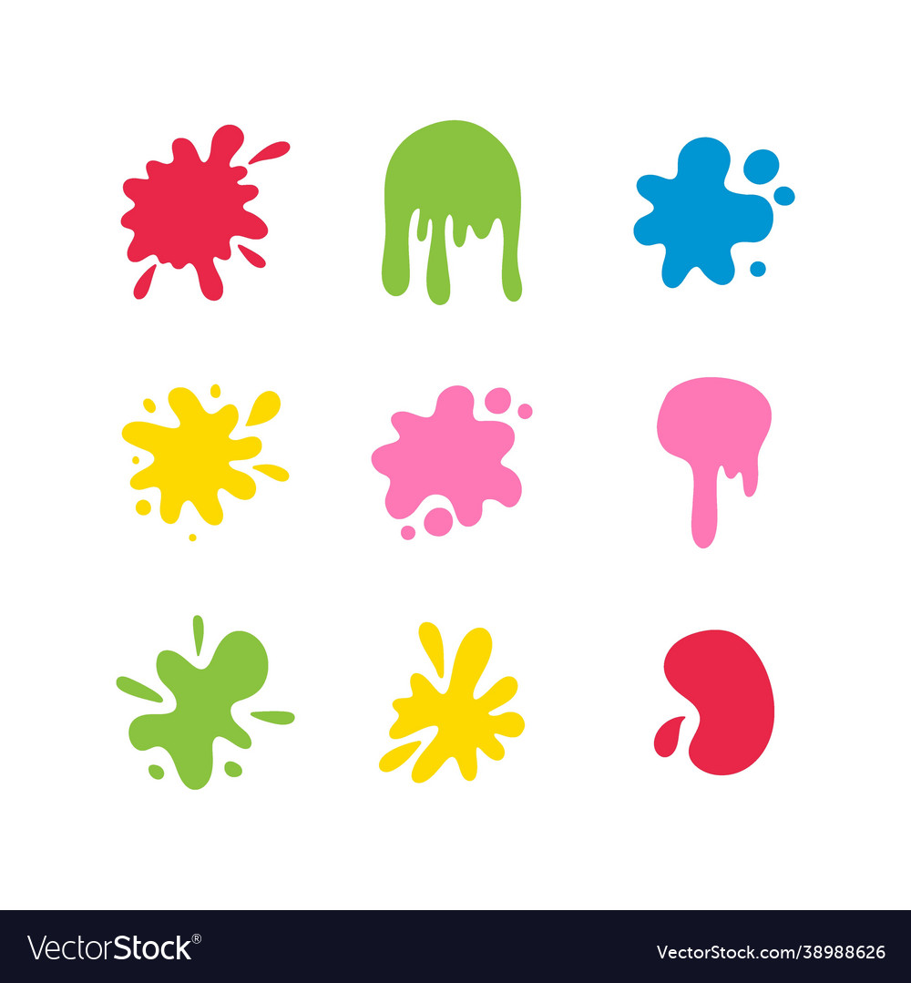 Organic forms abstract color blob set falling Vector Image Organic forms abstract color blob set falling
