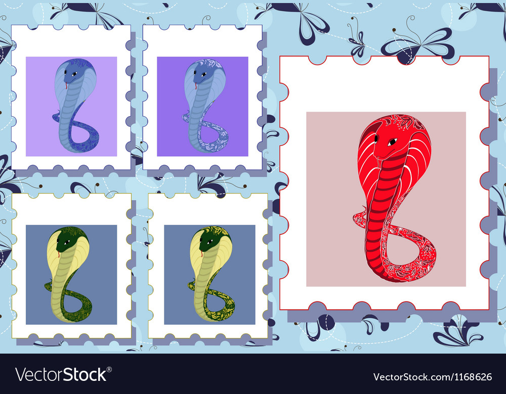 Posrage stamps with cobras