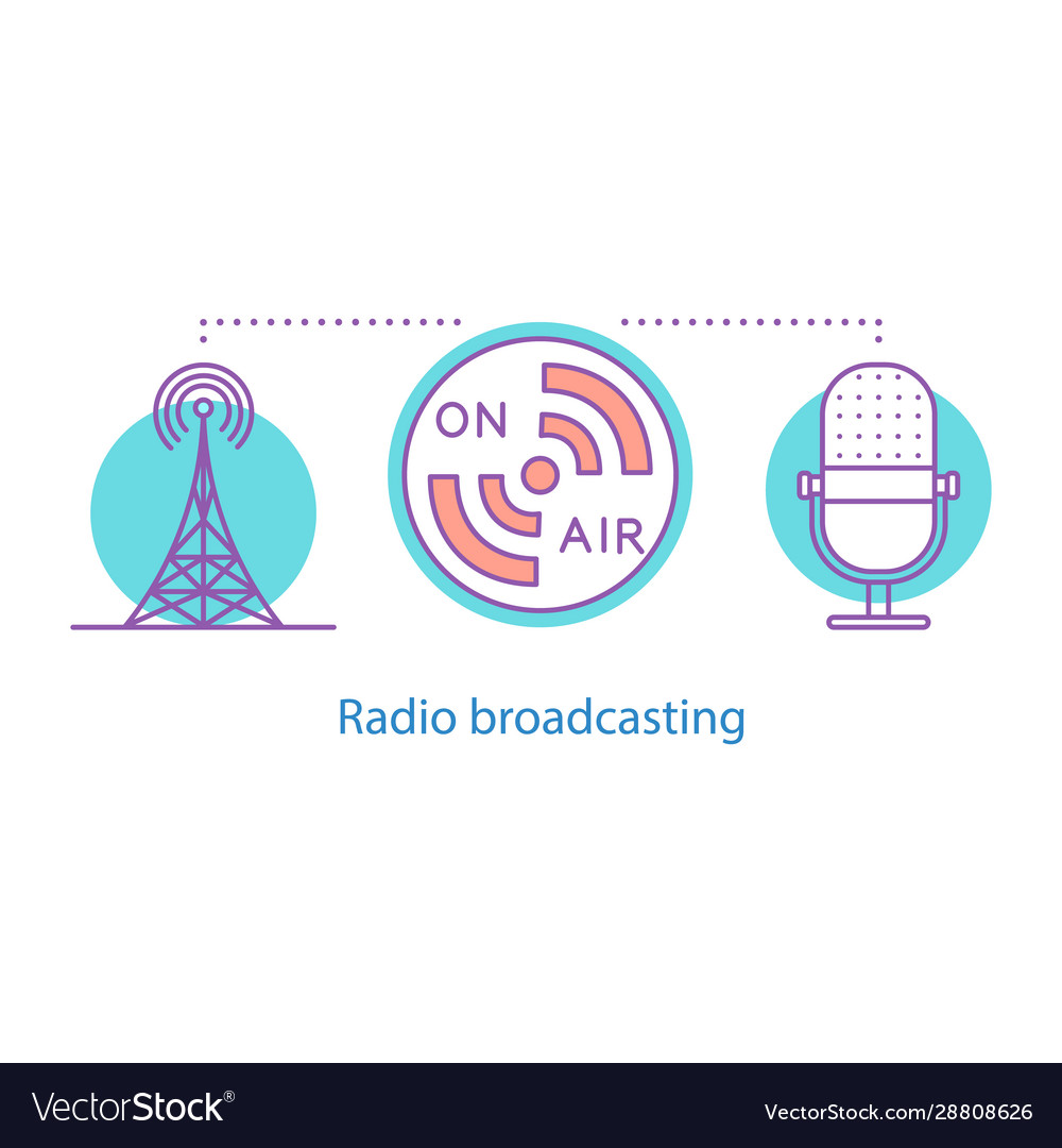 Radio broadcasting concept icon Royalty Free Vector Image