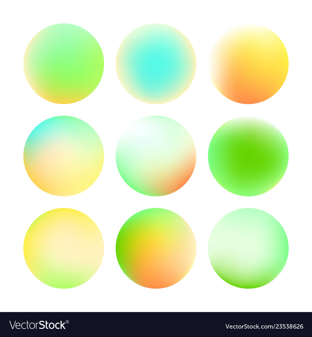 Set of round soft color gradient
