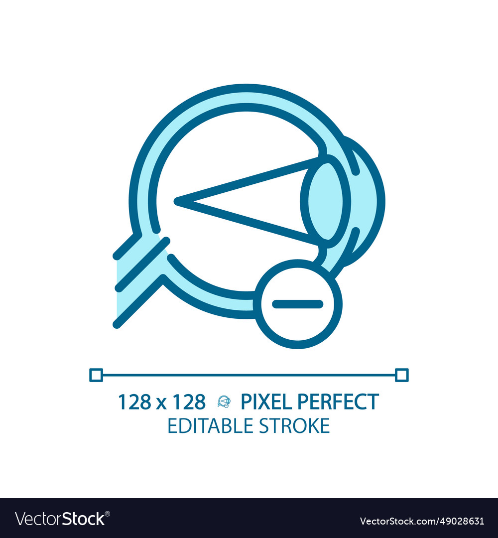 2d customizable simple thin linear blue myopia