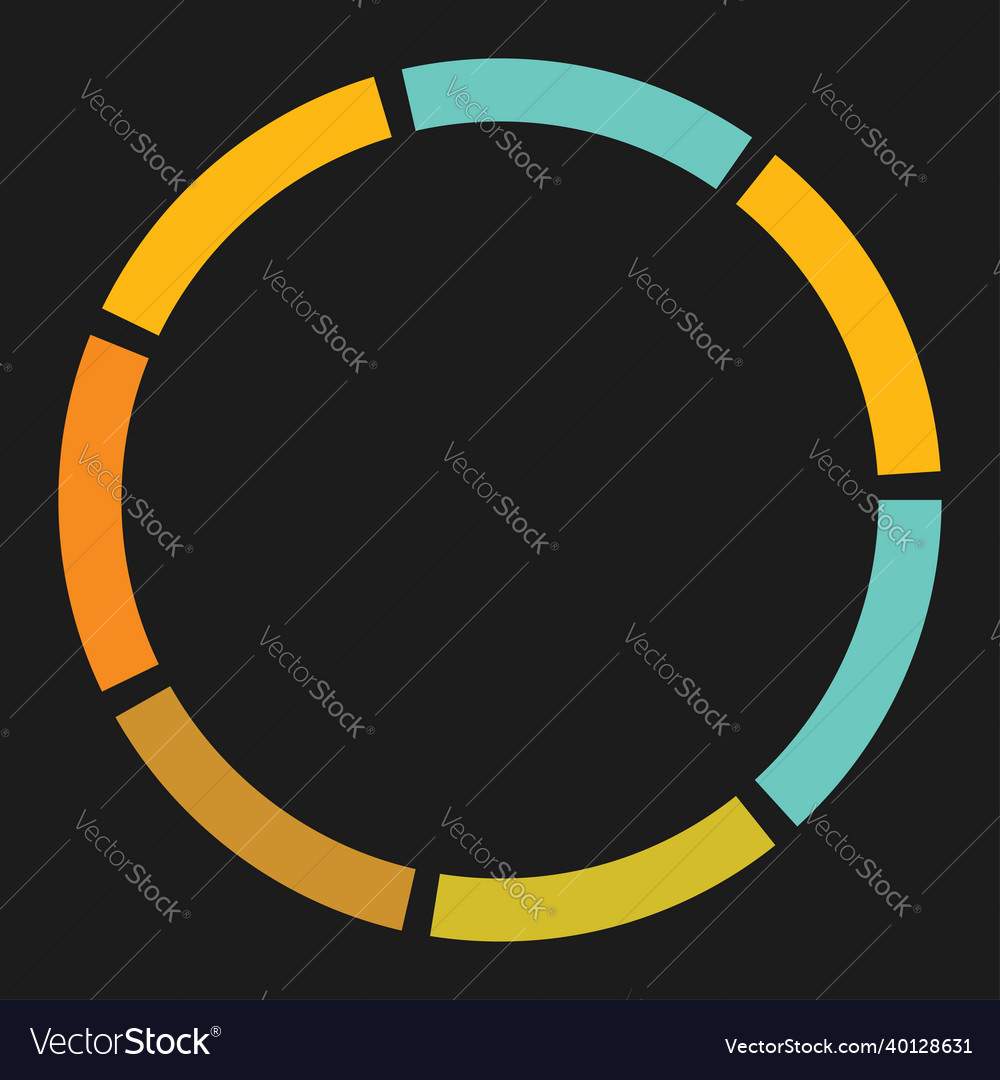 7 part section segmented circle abstract dashed vector image 7 part section segmented circle abstract dashed