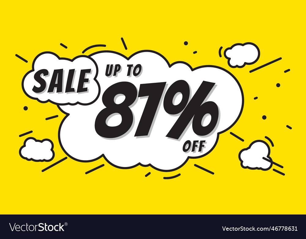 87 sale promotion cartoon comic draw bubble chat