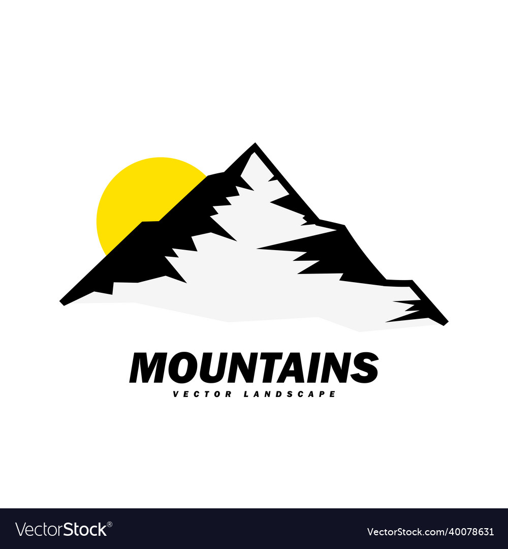 Black and white mountain explorer adventure badge Vector Image