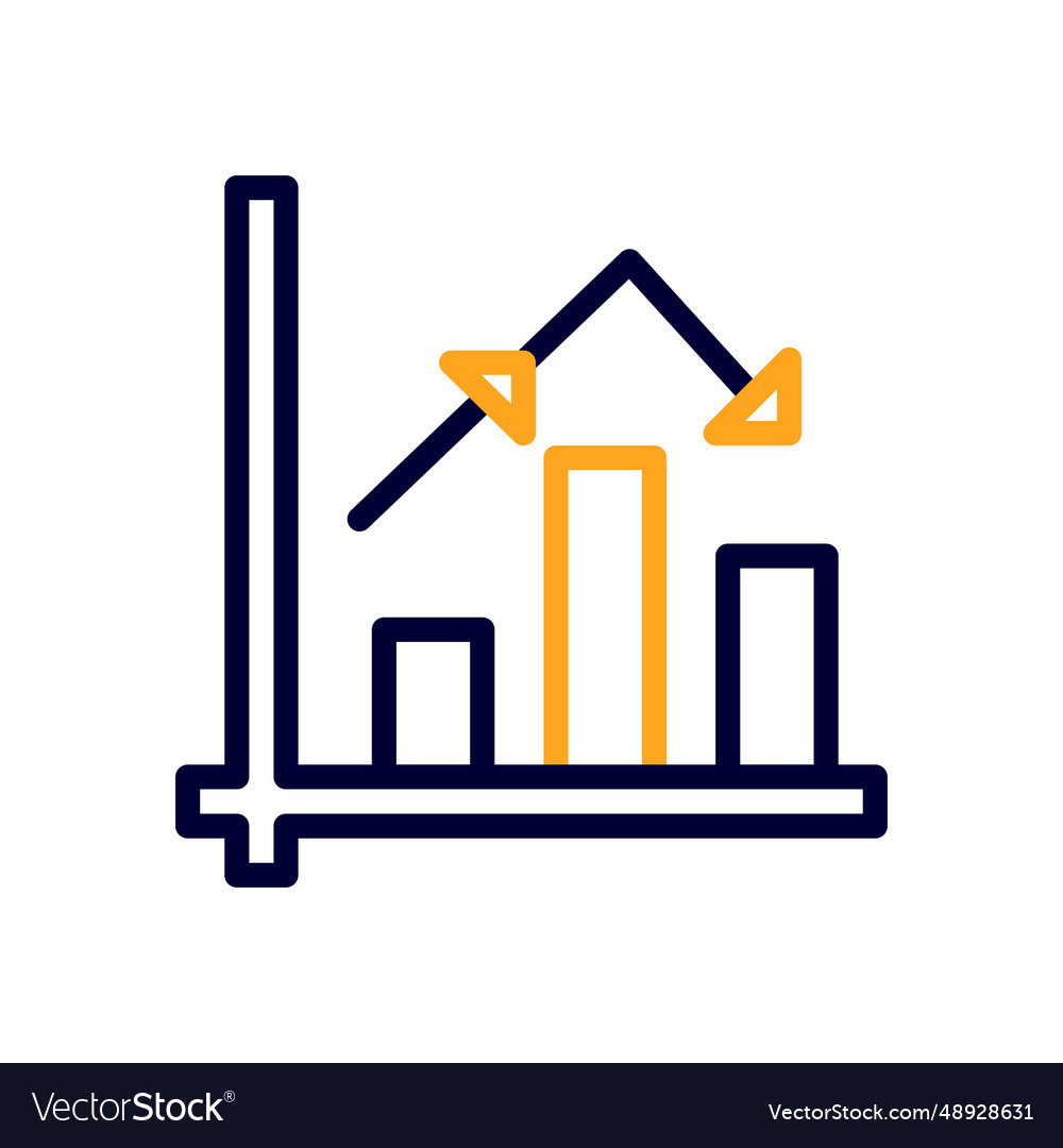 Chart icon duocolor orange black business symbol