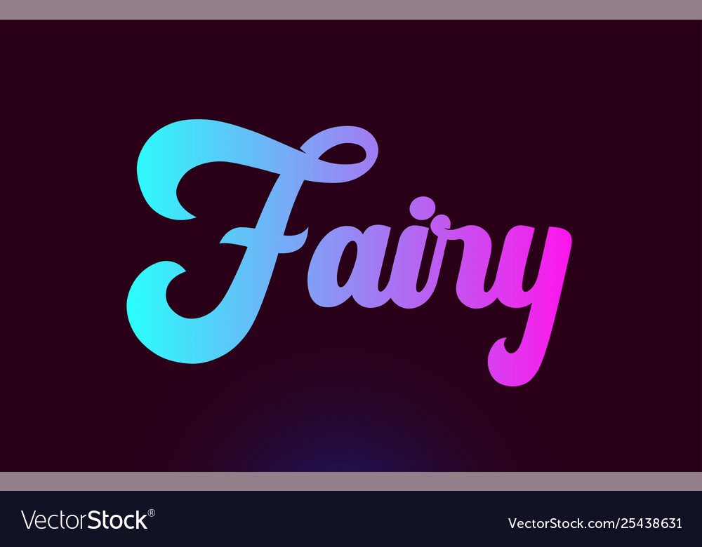 Fairy pink word text logo icon design Royalty Free Vector