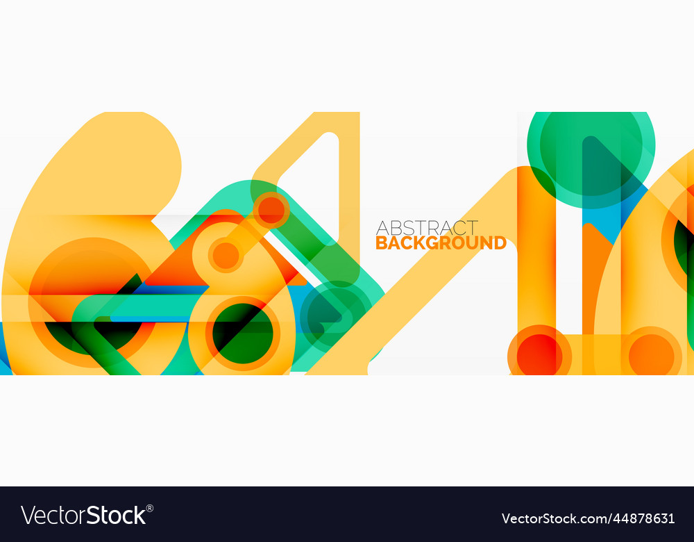 Geometric primitives lines circles abstract vector image Geometric primitives lines circles abstract