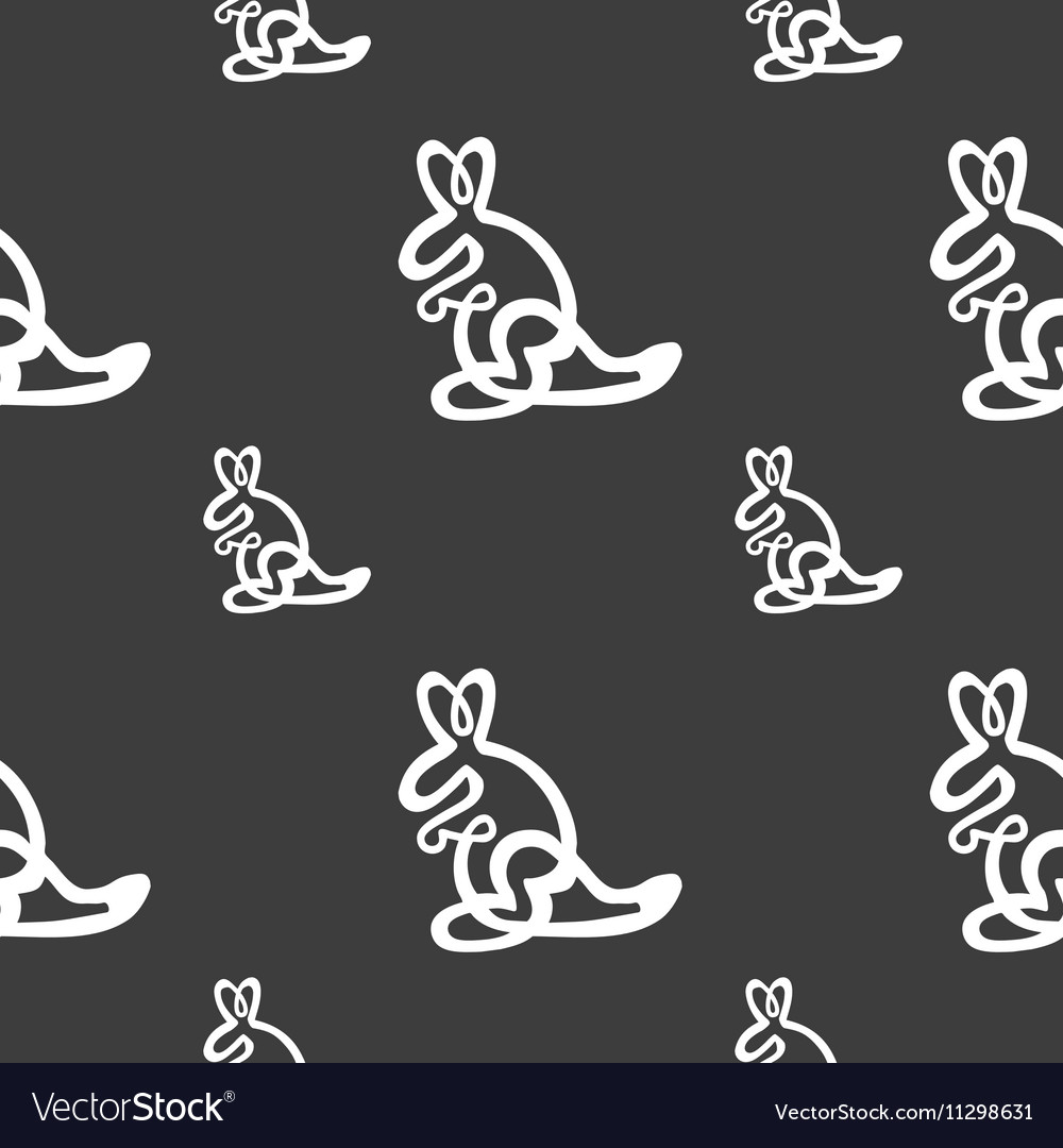 Kangaroo Seamless Pattern - Gray