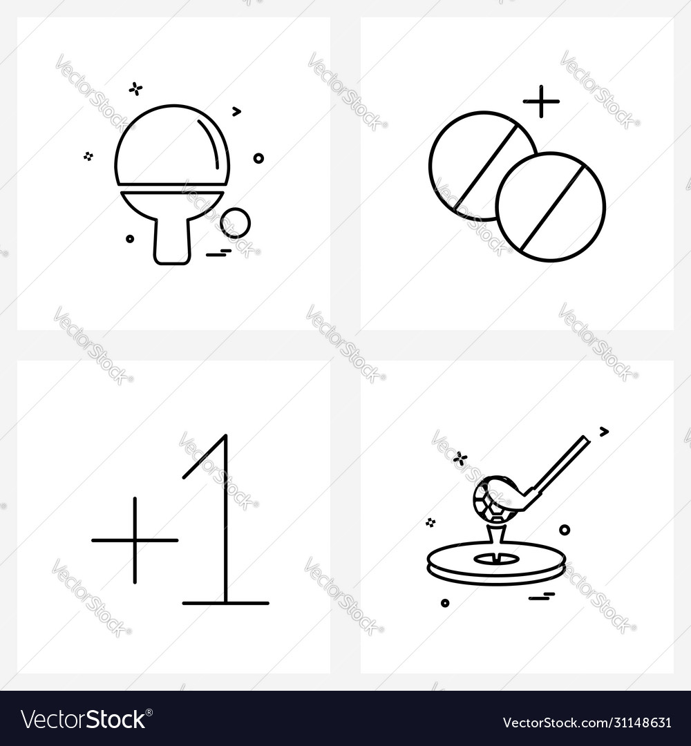 Modern style set 4 line pictograph grid based