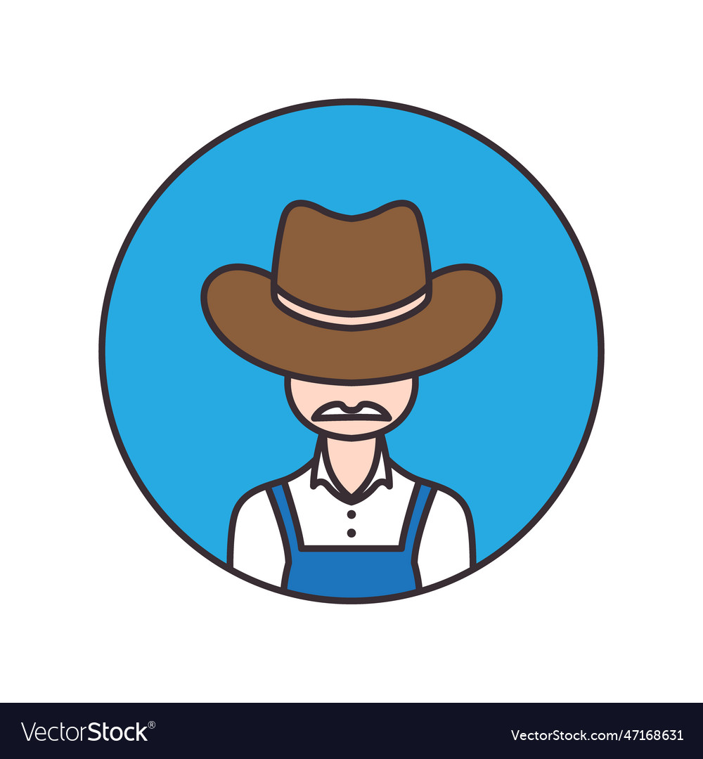 Alte Mann gebärt Schnurrbart-Mascot Farmer-Logo vector image Alte Mann gebärt Schnurrbart-Mascot Farmer-Logo