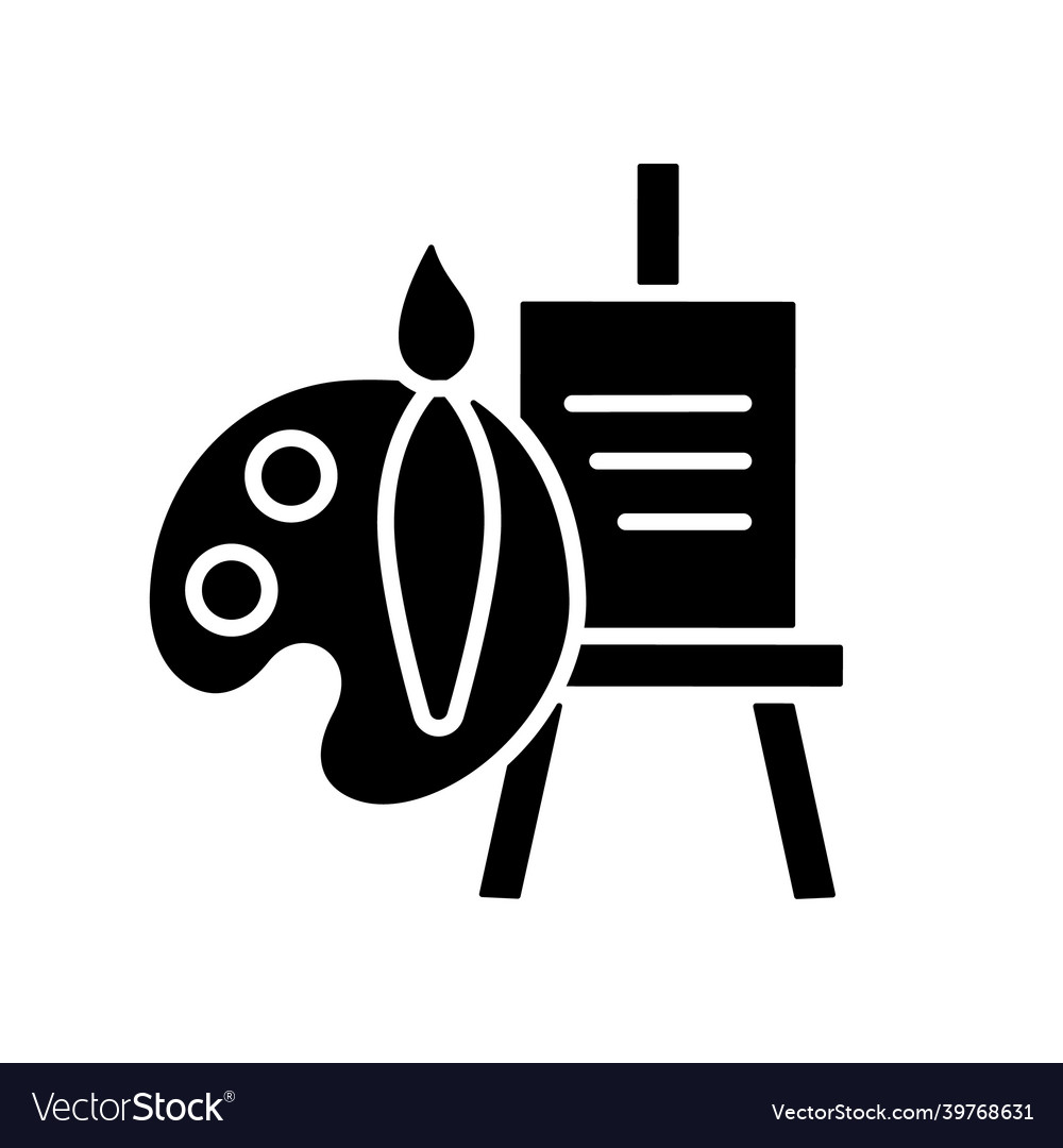 Painting talent black glyph icon vector image Painting talent black glyph icon