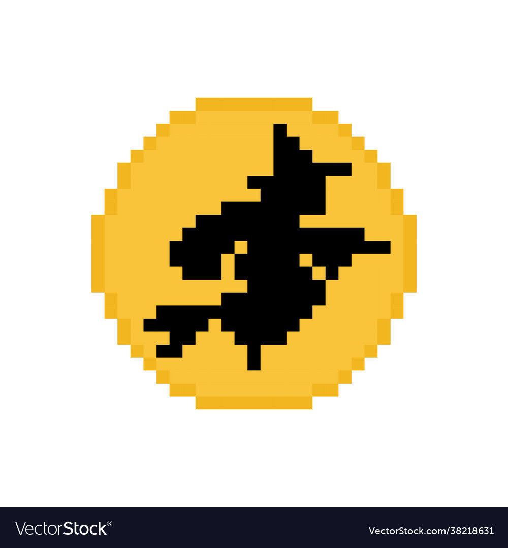 Pixel witch image for 8 bit game assets Vector Image Pixel witch image for 8 bit game assets