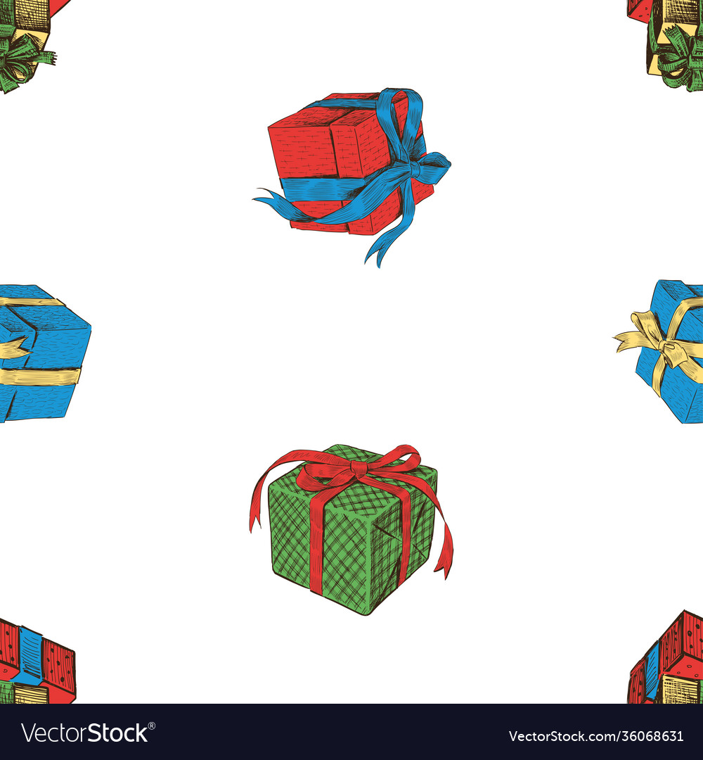 Seamless pattern sketches various colorful