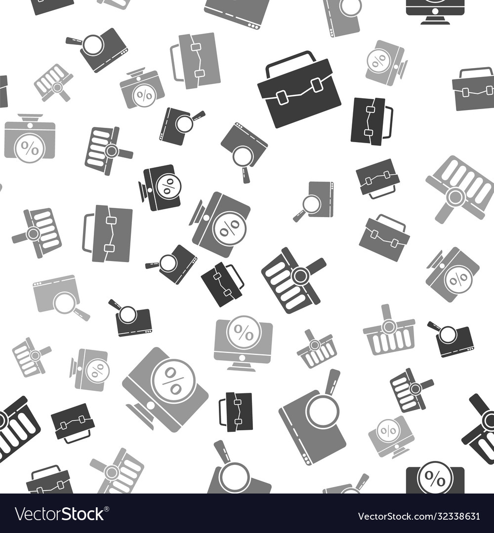 Set briefcase search in a browser window vector image Set briefcase search in a browser window