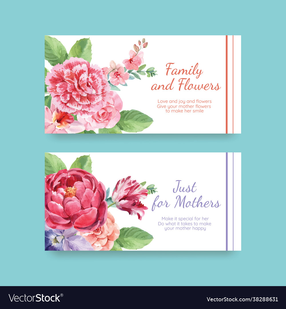 Twitter template with happy mothers day concept