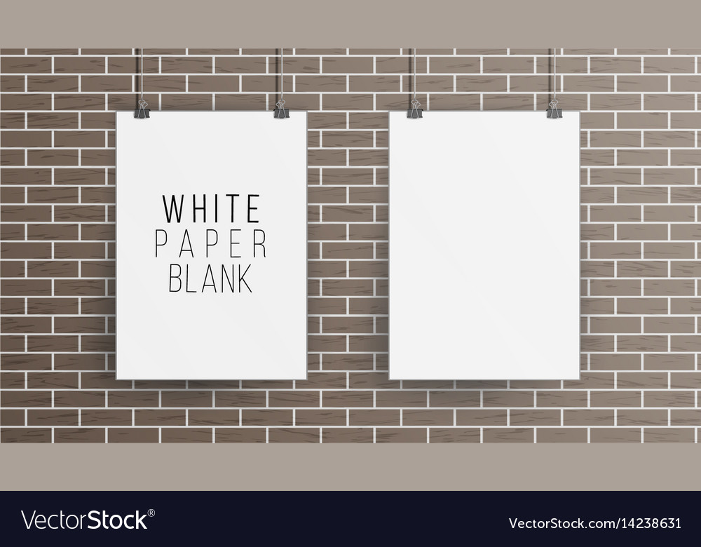 White blank paper wall poster mock up template