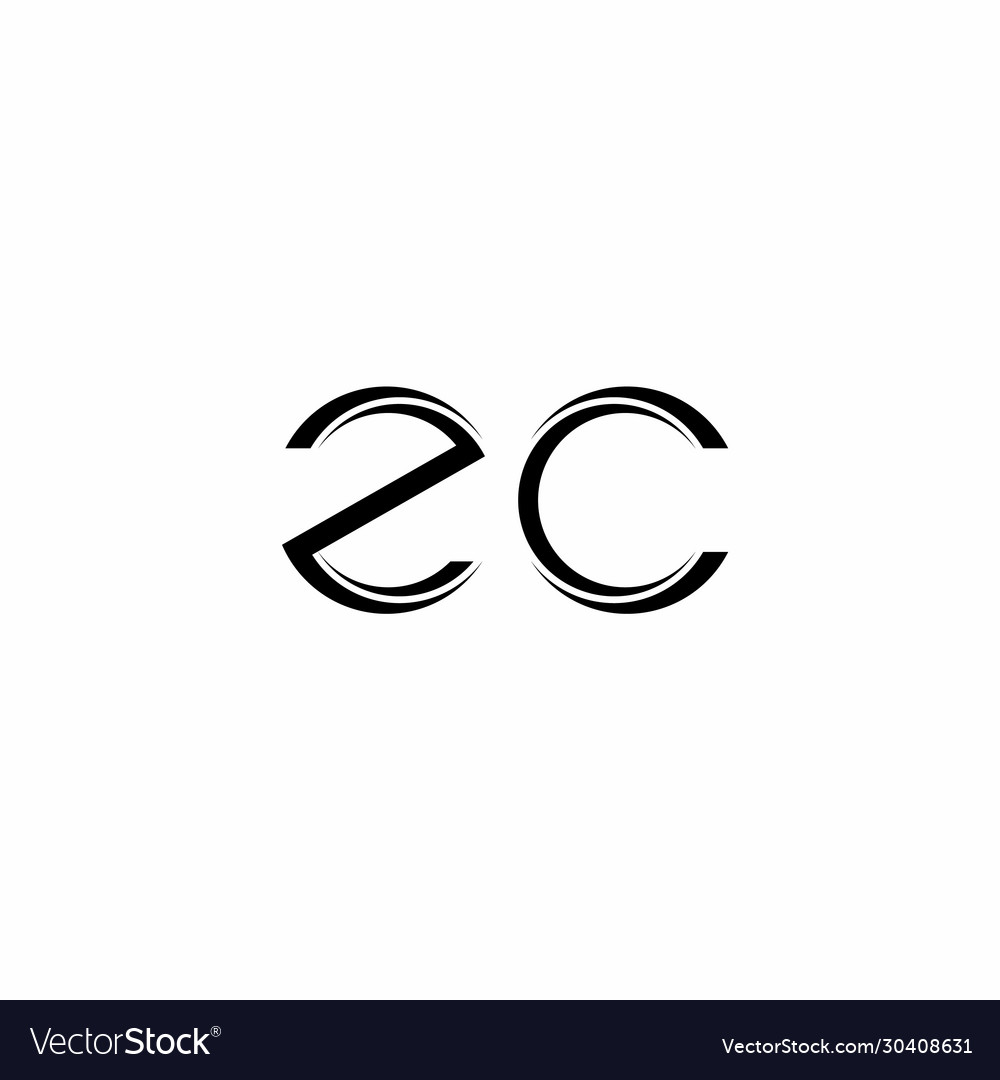 Zc logo monogram with slice rounded modern design