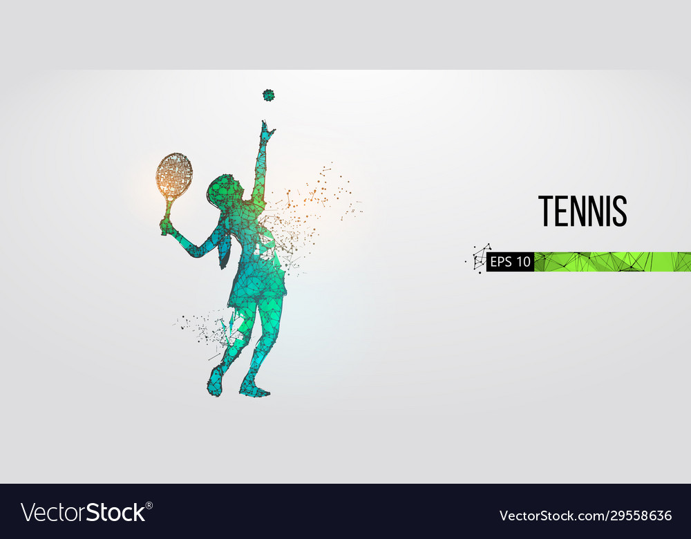 Abstract silhouette tennis player woman girl Vector Image