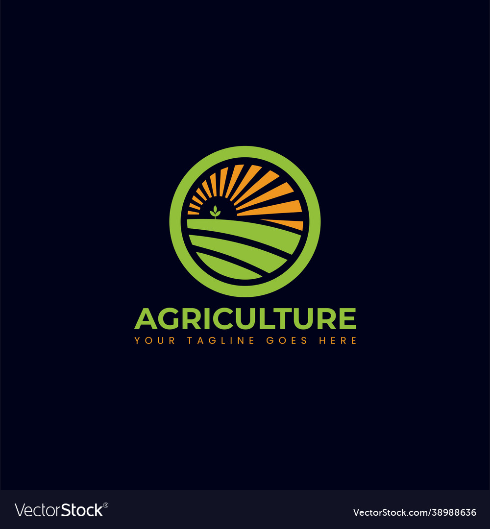 Agriculture Logo Design Template Elements Vector Image