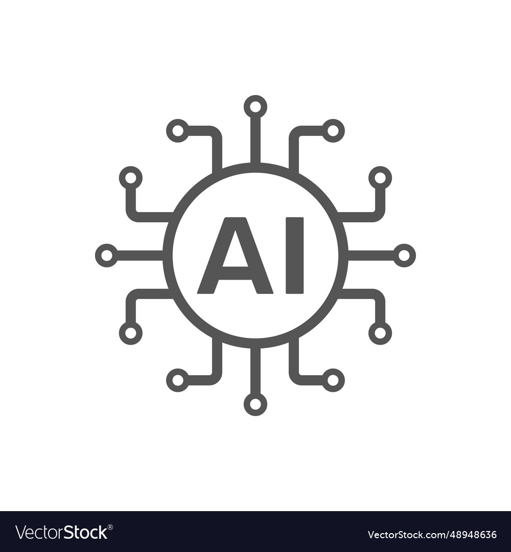 Artificial intelligence ai processor chip Vector Image