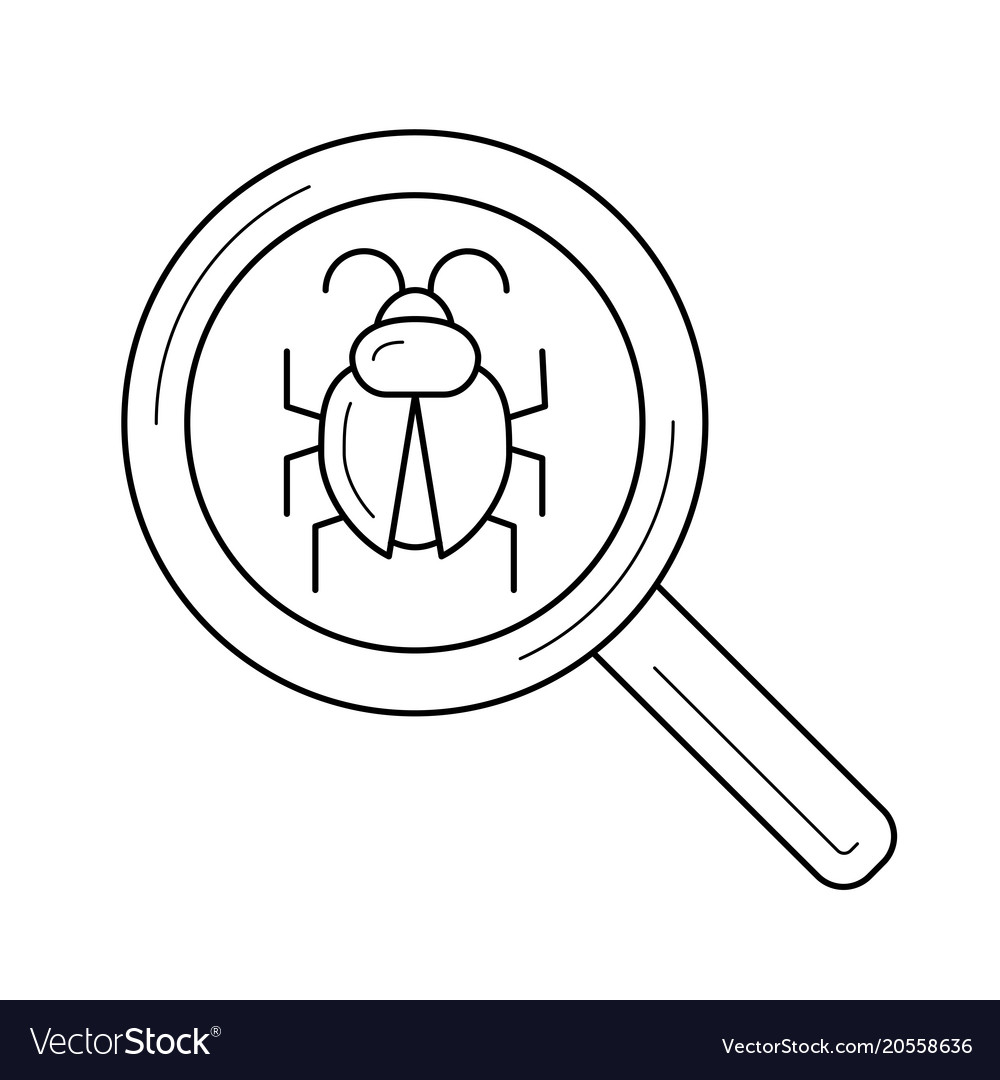 Bug searching line icon