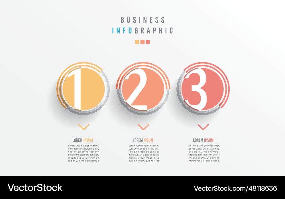 Business infographic element with 3 options Vector Image