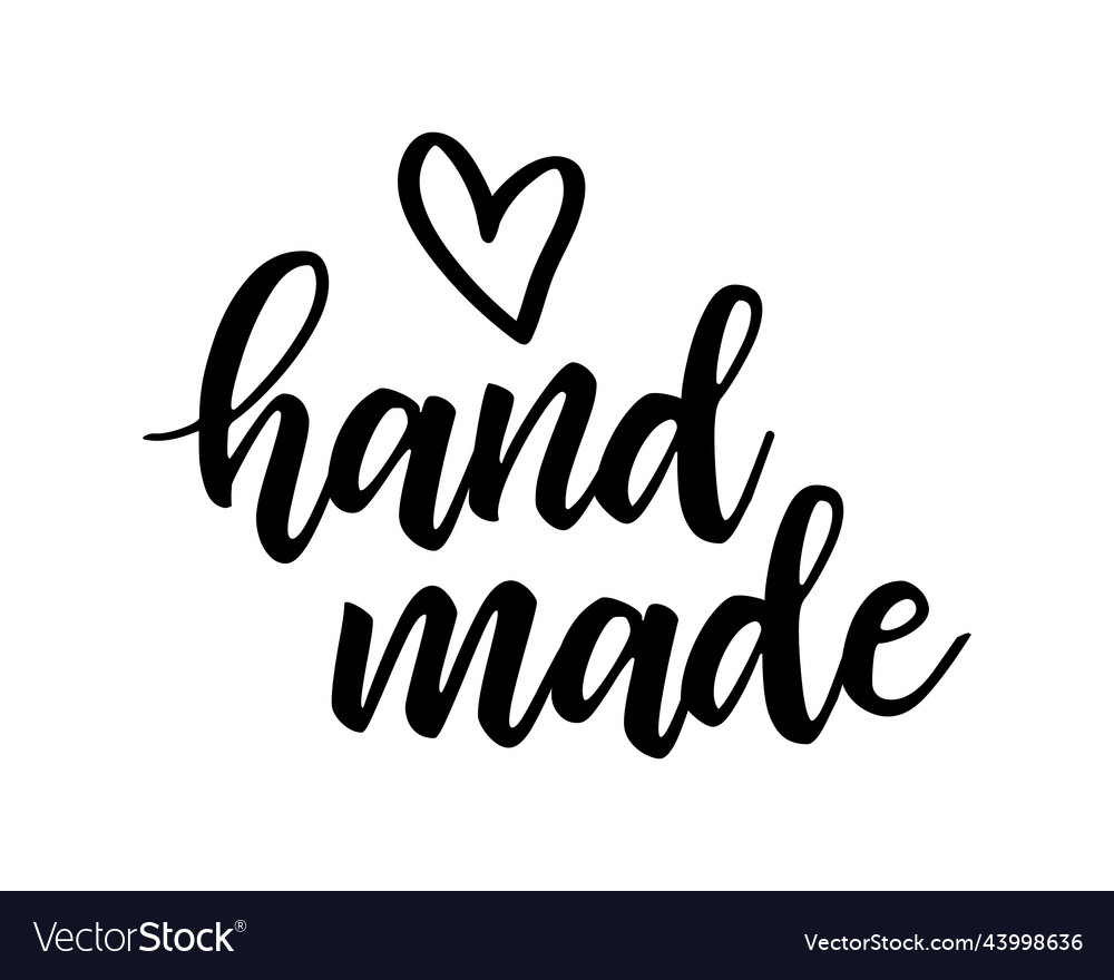 Calligraphy with handmade lettering with heart vector image Calligraphy with handmade lettering with heart