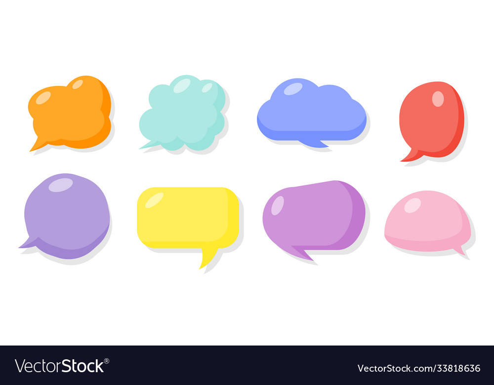 Colored comic speak soap bubble cartoon set