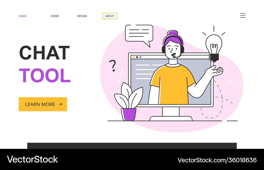 Customer service representative at work Royalty Free Vector
