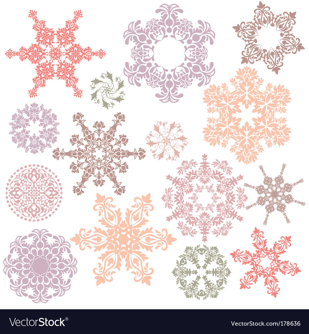 Decorative Floral Ornament Set