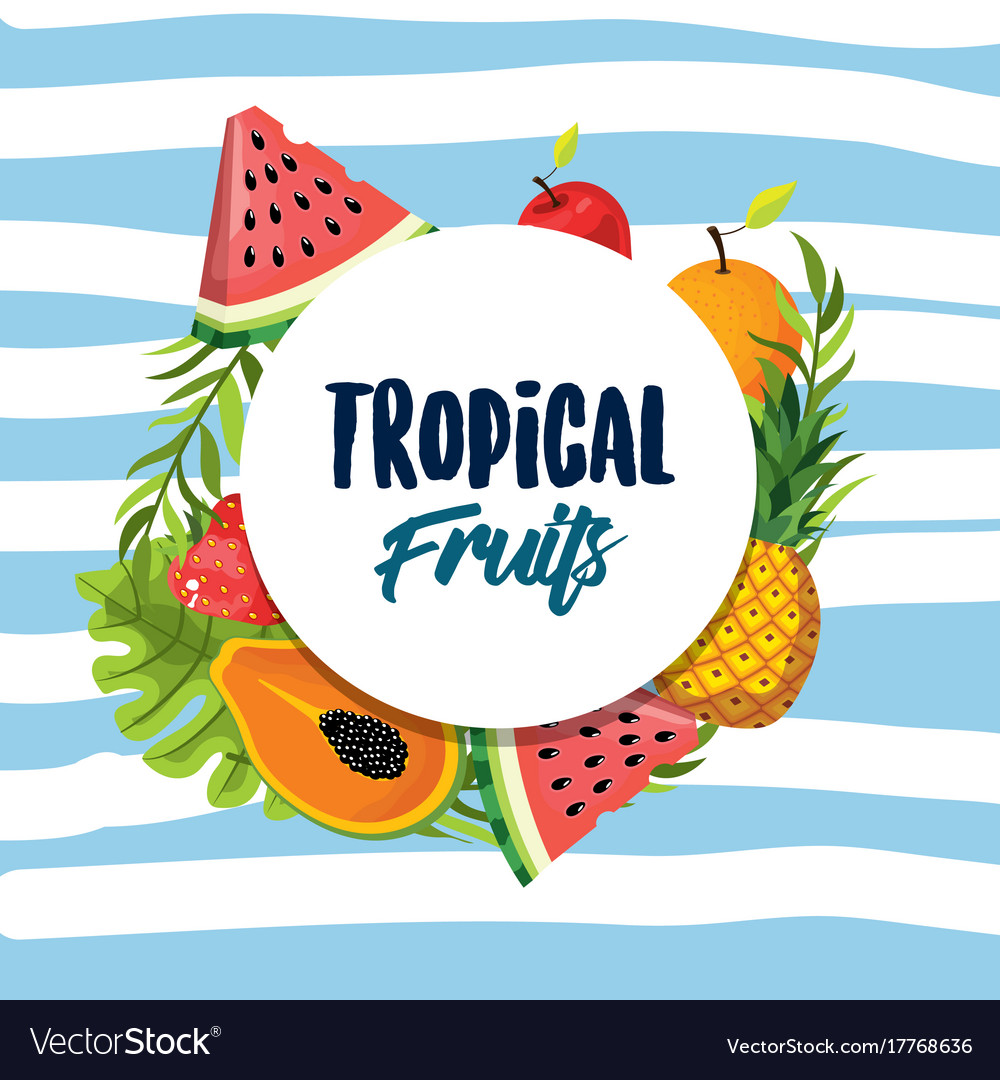 Delicious tropical fruit background design