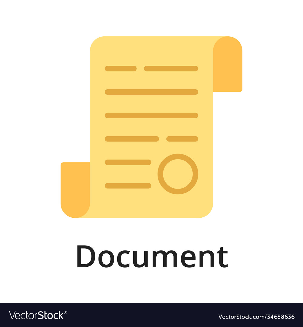 Document flat single object Vector Image Document flat single object