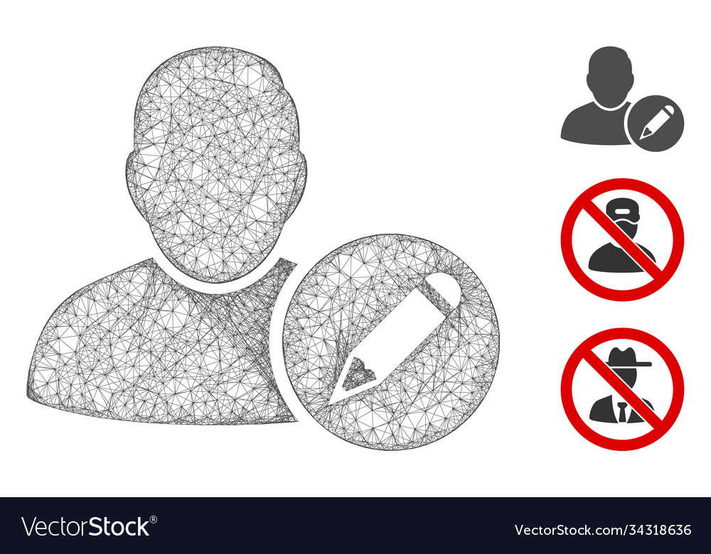Edit user polygonal web mesh vector image Edit user polygonal web mesh