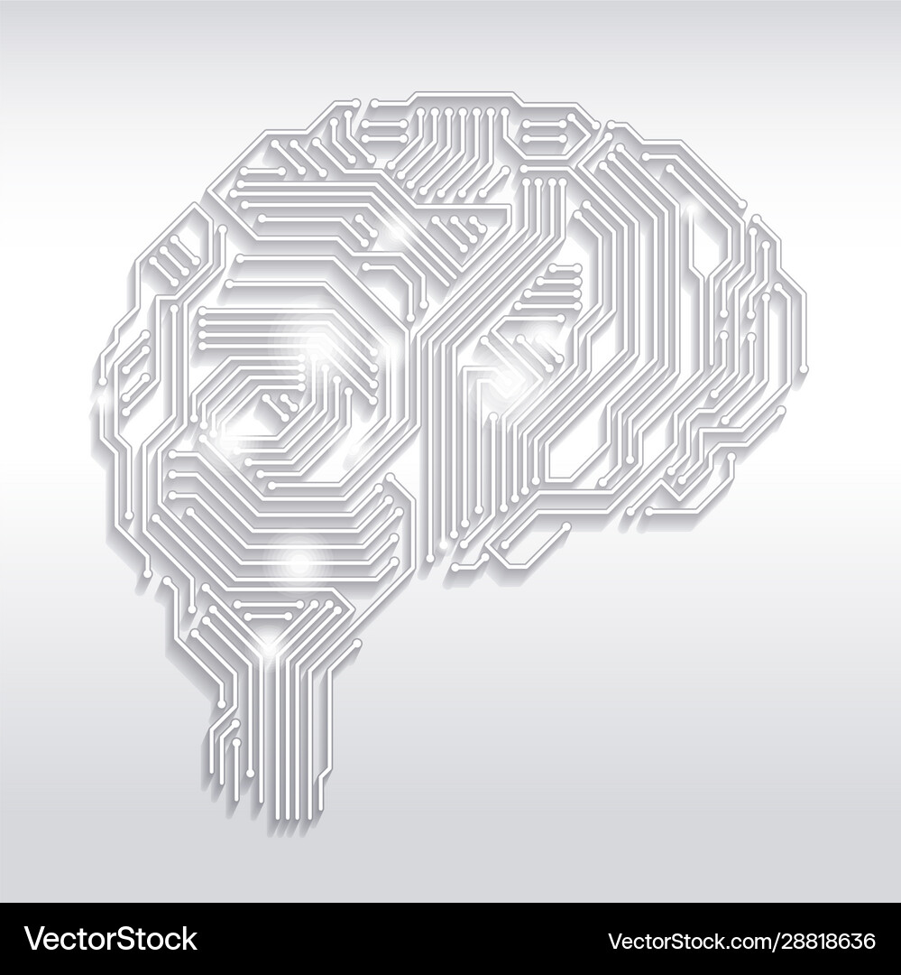 Futuristic artificial intelligence brain design Vector Image